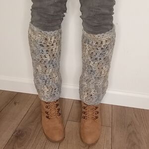 Hand-Crocheted Neutral Leg Warmers by Homespun Utopia
